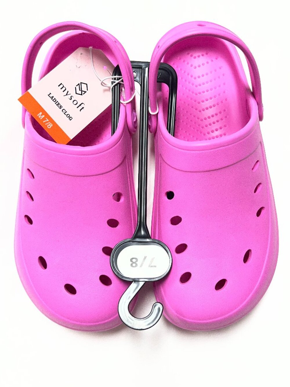 Girls hot pink clogs water sandals Sz 7/8 NWT